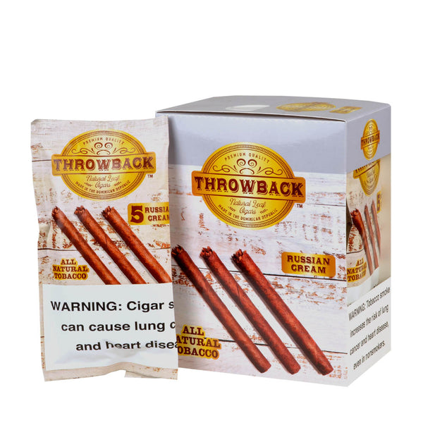 Throwback Russian Cream Natural Leaf Cigars Individual Resealable 5-Pack Pouch