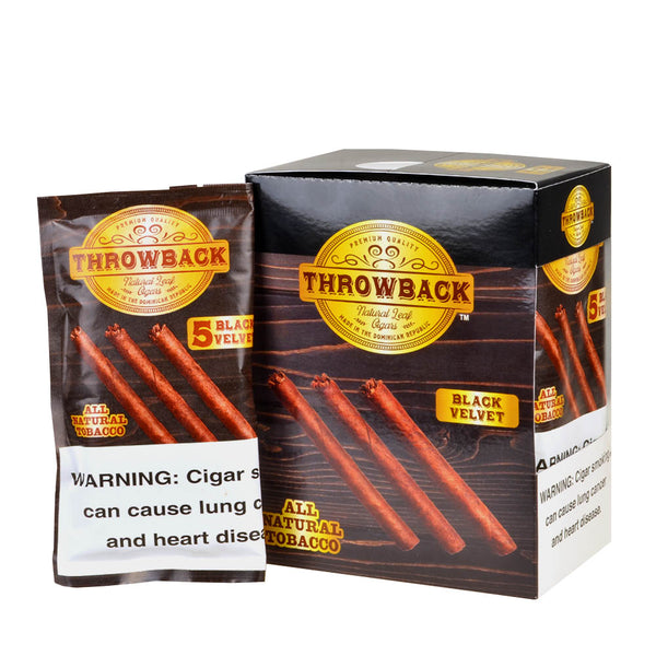 Throwback Black Velvet Cigar Pouch and Natural Tobacco Leaf Texture Detail