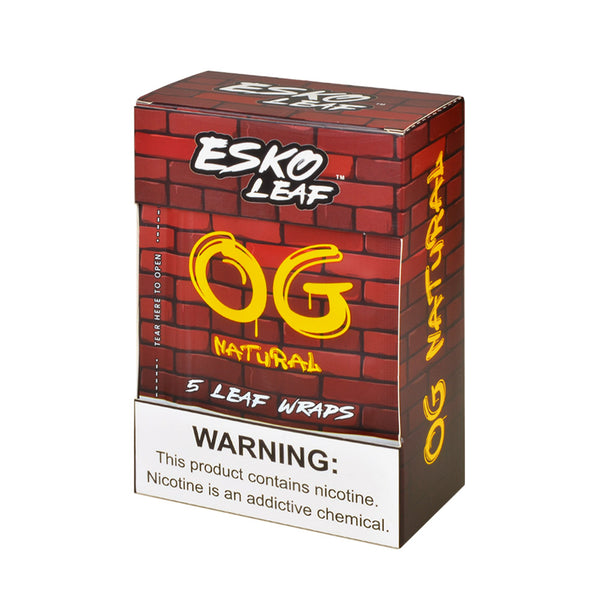 Esko Leaf Wraps 8 Packs of 5 Display Box - Natural Tobacco Leaf Packaging
