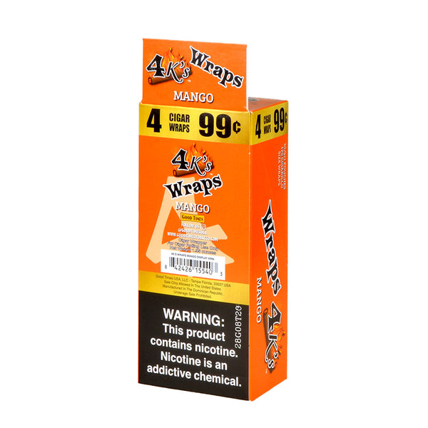 4 Kings Mango Tobacco Wrap Pouch Pre-Priced 4 for 99c by Good Times USA