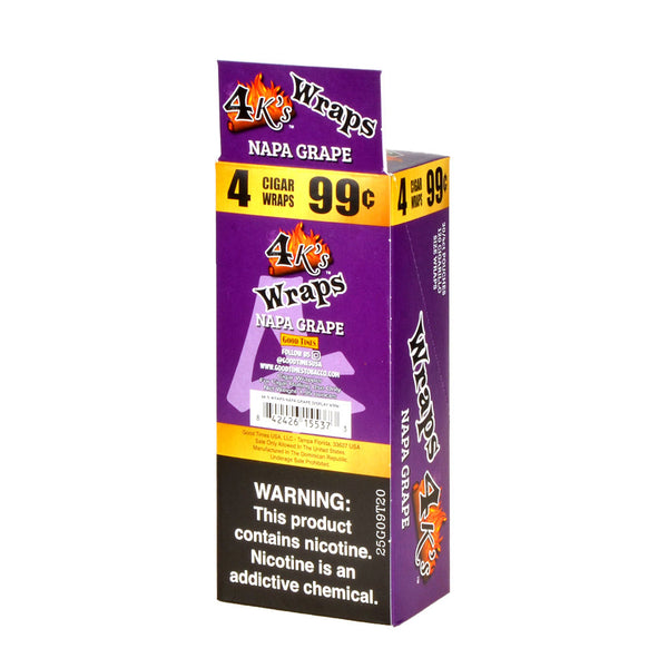 4 Kings Napa Grape Tobacco Wrap Individual Foil Pouch 4 for 99c