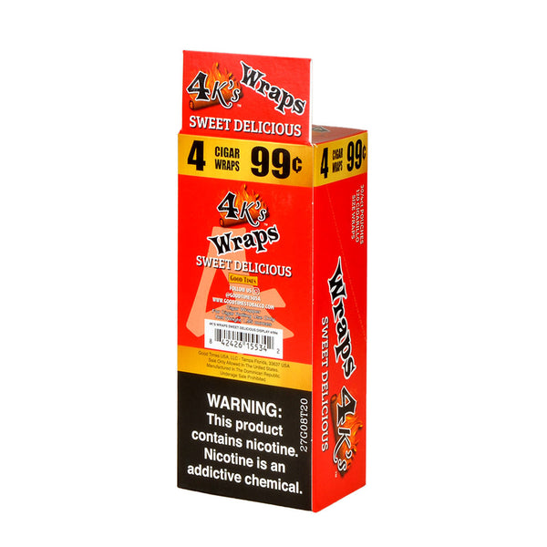 4 Kings Sweet Delicious Tobacco Wraps Individual 4-Pack Pouch
