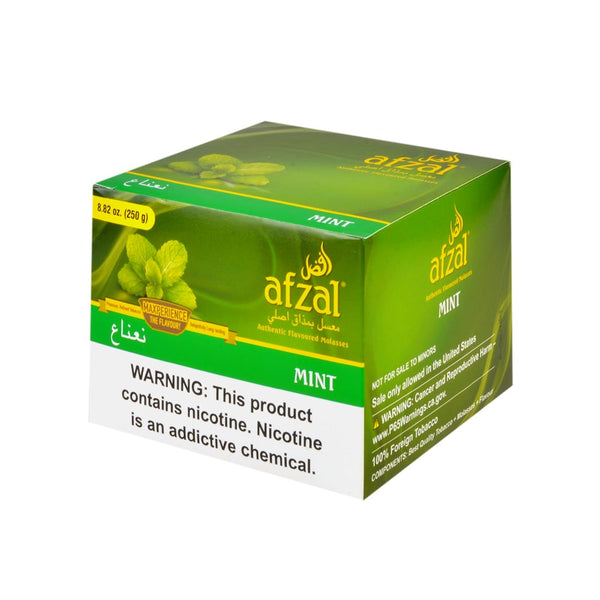 Afzal Mint Hookah Shisha Tobacco 250g Jar - Premium Indian Mint Flavor for Thick Smoke and Cooling Sessions