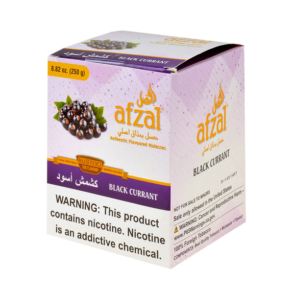 Afzal Black Currant Hookah Shisha Tobacco 250g Jar and Box - Premium Indian Berry Flavor