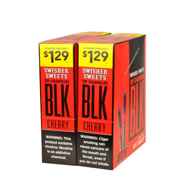 Single Swisher Sweets BLK Cherry Cigarillo with black plastic tip