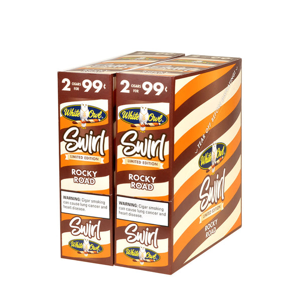 White Owl Swirl Rocky Road Cigarillos 30 Packs of 2 Display Box and Foil Pouches