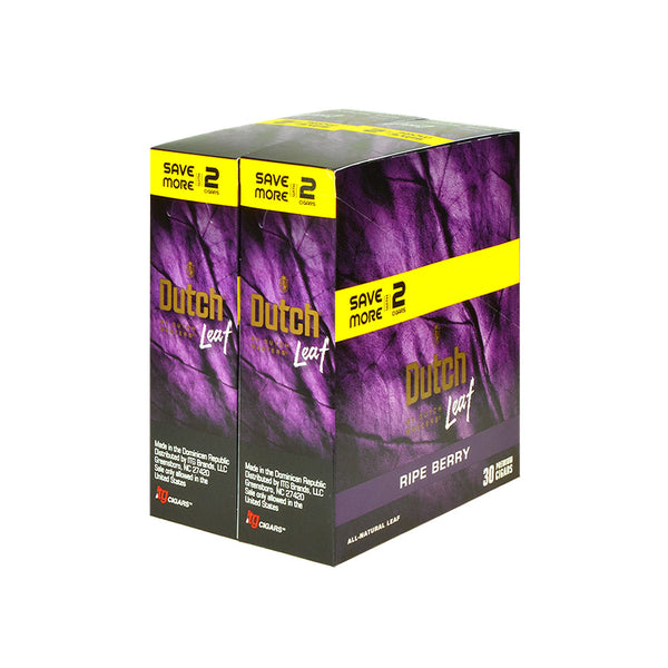 Dutch Leaf Ripe Berry Natural Leaf Cigarillo Individual Foil Pouch Close-up