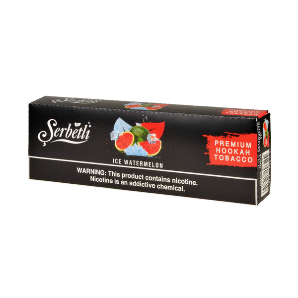 Serbetli Ice Watermelon Hookah Tobacco 50g and 250g retail packaging boxes
