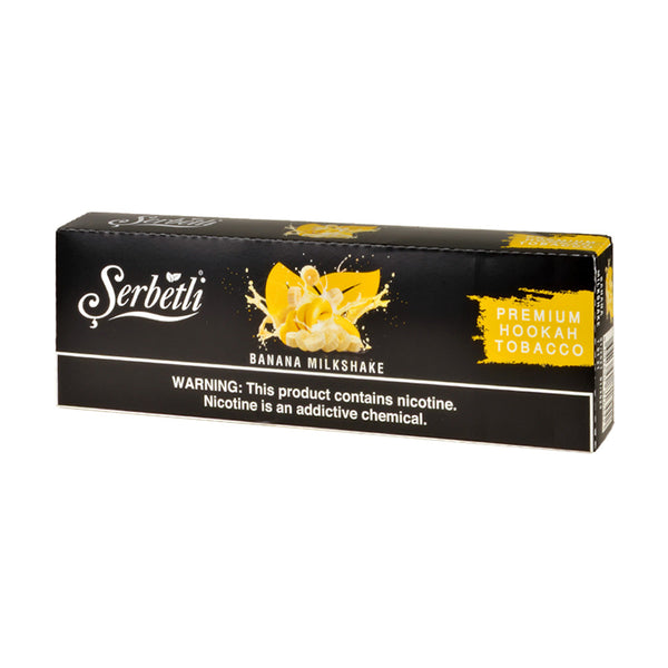 Serbetli Premium Hookah Tobacco Banana Milkshake 250g Box Packaging