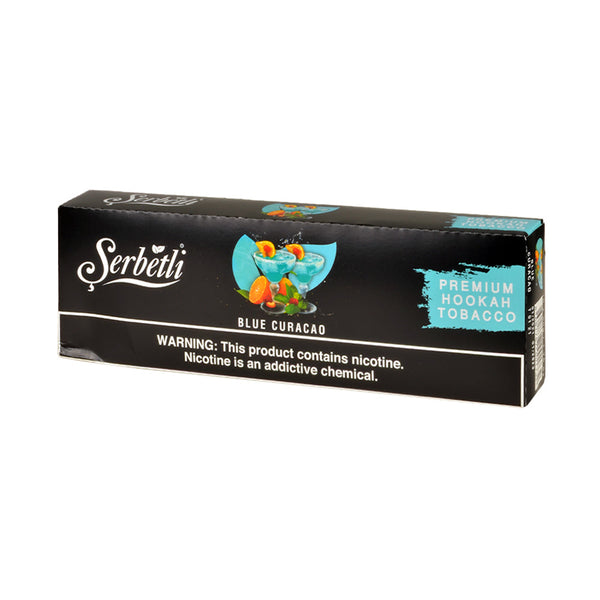 Serbetli Premium Hookah Tobacco Blue Curacao 250g Box Packaging