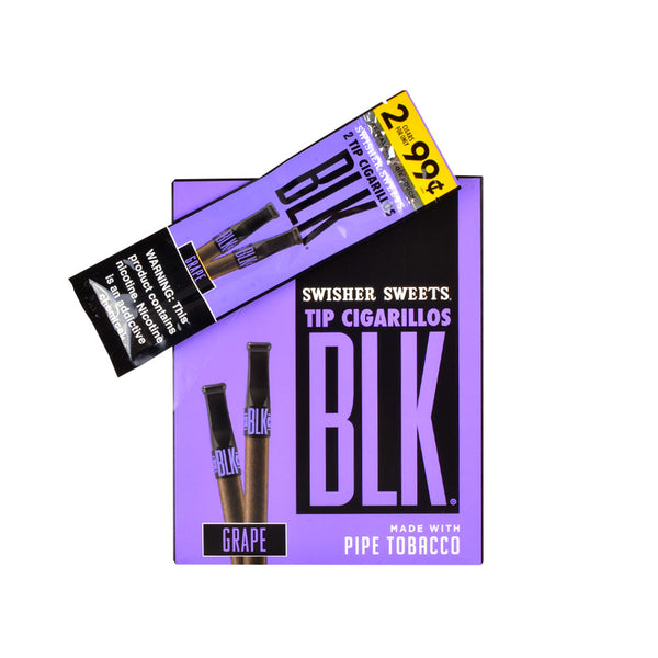 Swisher Sweets BLK Grape Tip Cigarillo 2-Pack Resealable Pouch
