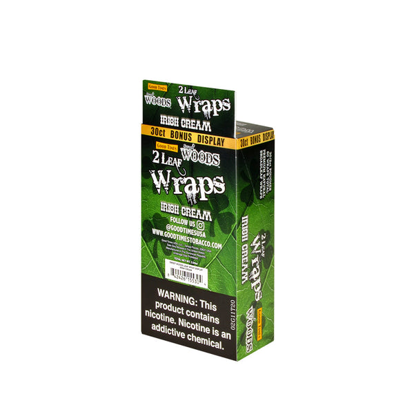 Single Foil Pouch of Good Times Sweet Woods Irish Cream Natural Leaf Wrap