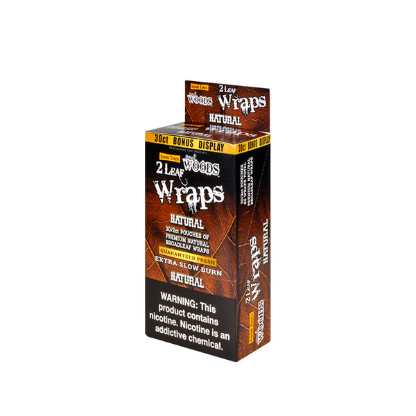 Good Times Sweet Woods Natural Leaf Wraps 30 Pouches of 2 Bulk Box Front View