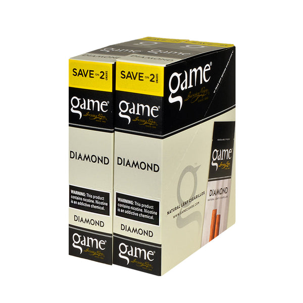 Game Diamond Foil Pouch Cigarillos 60 Count Bulk Packaging Front View