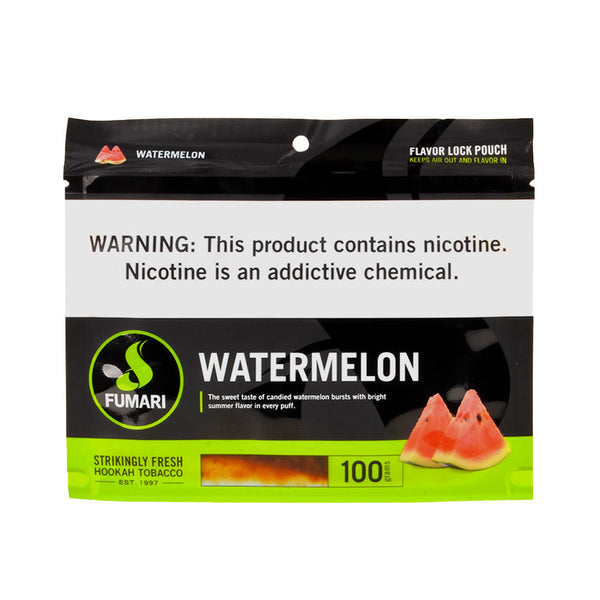 Fumari Watermelon Hookah Tobacco 100g Resealable Pouch Packaging