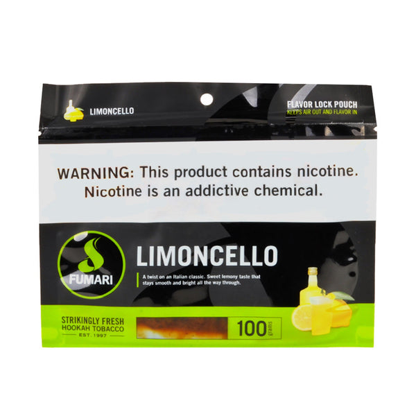 Fumari Limoncello 100g Resealable Pouch - Premium Zesty Lemon Hookah Tobacco Packaging