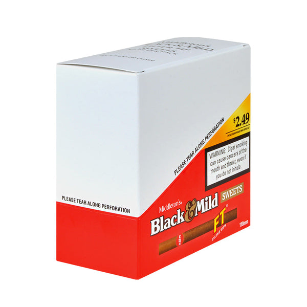 Black & Mild Sweets Filter Tip Cigars 10 Packs of 5 Display Box 50 Count