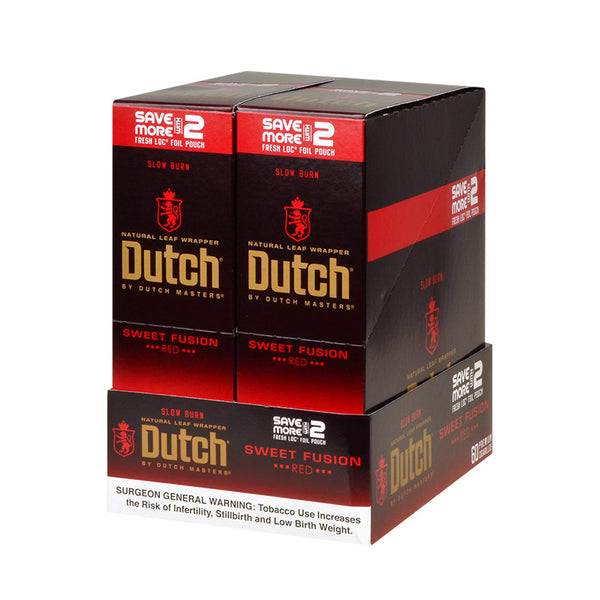 Side view of Dutch Masters Sweet Fusion 30 Count Box showing packaging and flavor details