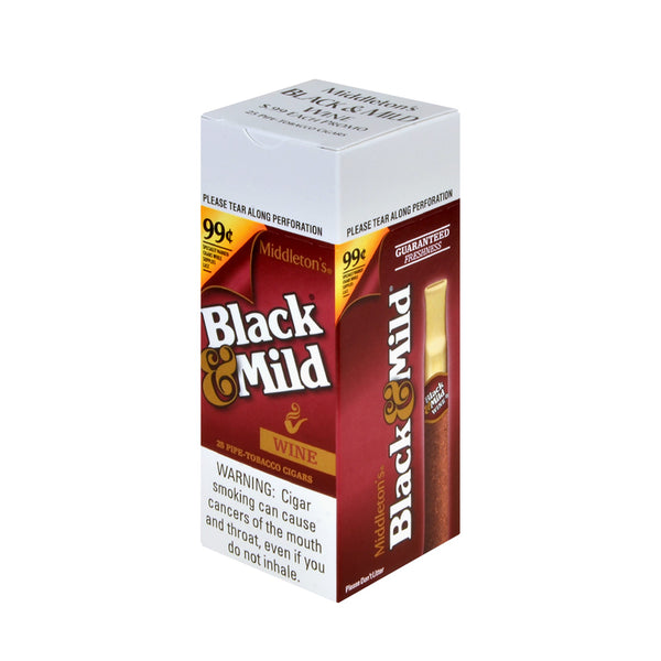 Black & Mild Wine 25 Count Box Packaging Detail John Middleton Co