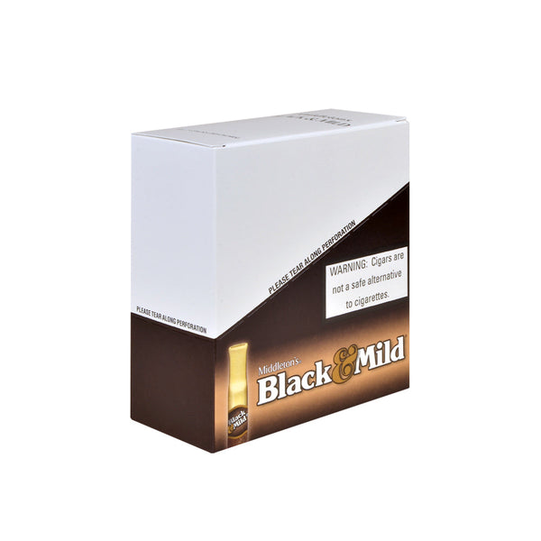 Single Black & Mild Regular Cigar with Signature Plastic Tip and Wrapper Detail
