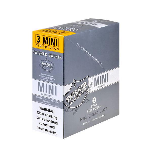 Single Resealable Foil Pouch of Swisher Sweets Mini Diamonds 3-Pack