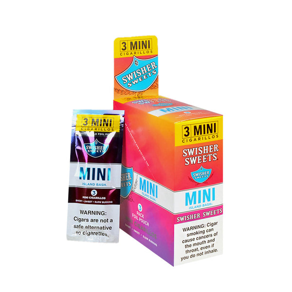 Close-up of Island Bash Tropical Flavor Swisher Sweets Mini Cigarillos Packaging