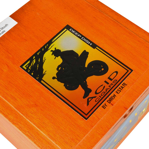 Close-up of the oily Ecuadorian Sumatra wrapper on Acid Deep Dish