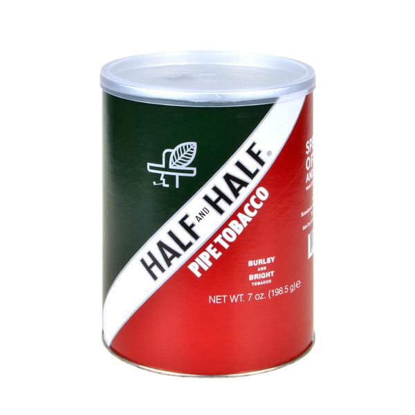 Half & Half Pipe Tobacco 7 oz. Red and White Collectible Tin - Burley and Bright Blend