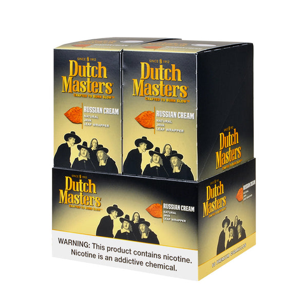 Dutch Masters Russian Cream Cigarillos 20 Pouches of 3 Display Box 60 Count