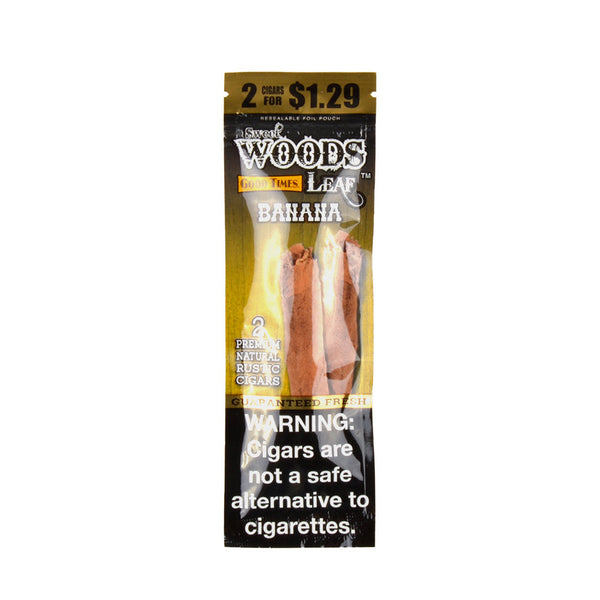 Single Pouch of Good Times Sweet Woods Banana 2 for $1.29 Cigarillos