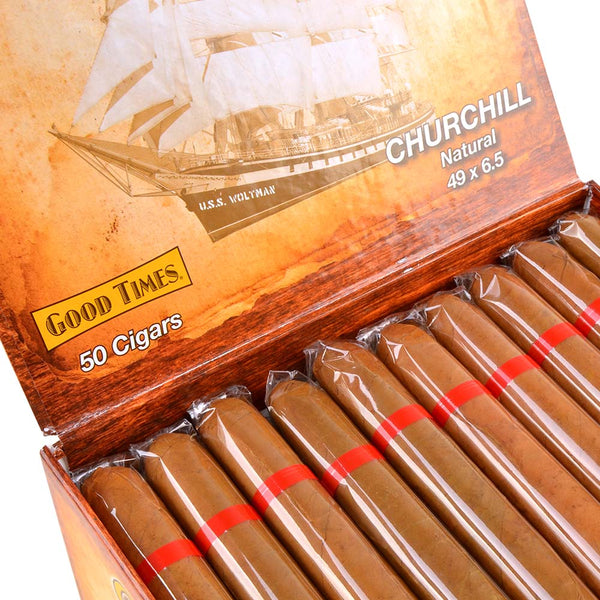 Single Good Days Factory Rejects Churchill Cigar showing Dominican Filler construction