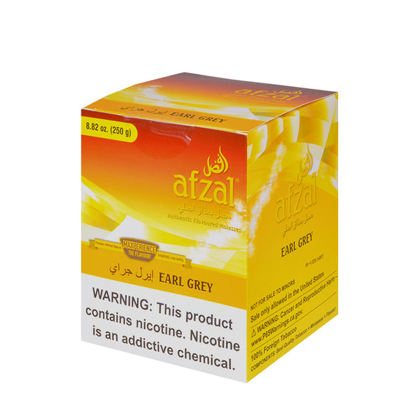 Afzal Earl Grey Hookah Shisha 250g Jar - Premium Indian Tobacco with Bergamot and Black Tea Flavor