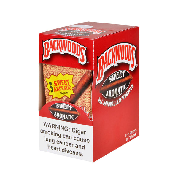 Backwoods Sweet Aromatic Cigarillos 8 Packs of 5 Retail Display Box