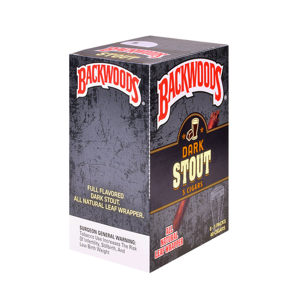 Backwoods Dark Stout Cigarillos 8 Packs of 5 Retail Display Box