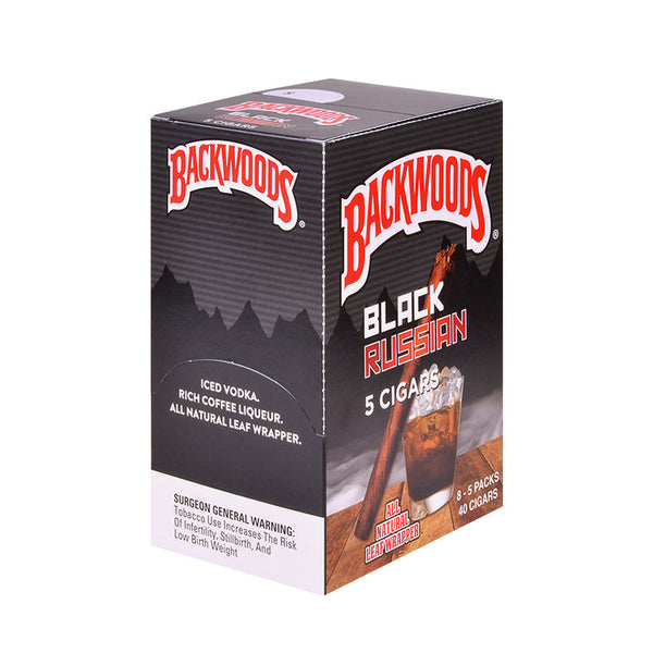 Backwoods Black Russian Cigarillos 8 Packs of 5 Display Box