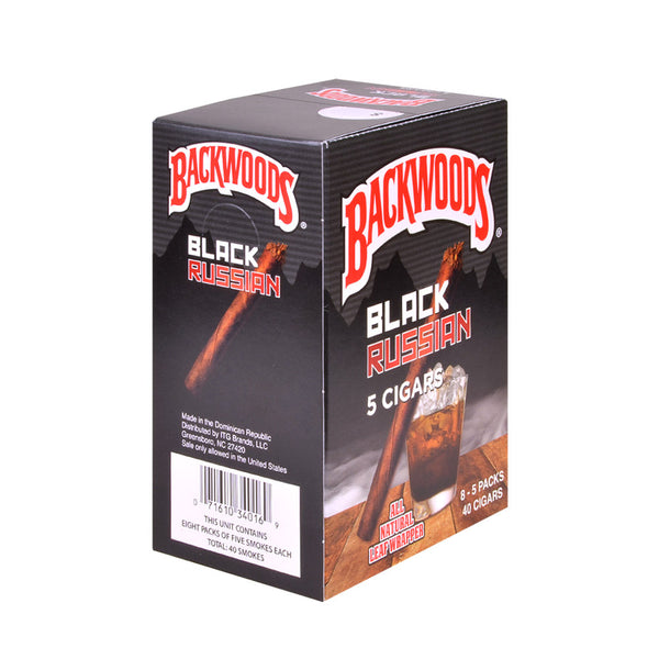 Backwoods Black Russian Cigarillos Individual Pouch Close-up
