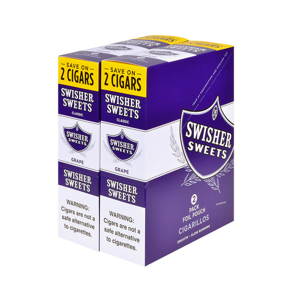 Bulk Box Side View Swisher Sweets Grape Cigarillos 30 Count