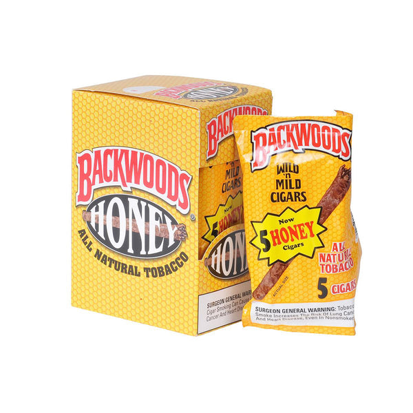 Individual Backwoods Honey Cigarillo Foil Pouch with Moisture-Seal Technology