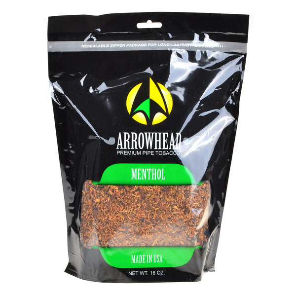 Arrowhead Menthol Pipe Tobacco 16oz Resealable Bag - Premium Virginia Burley Cavendish Blend