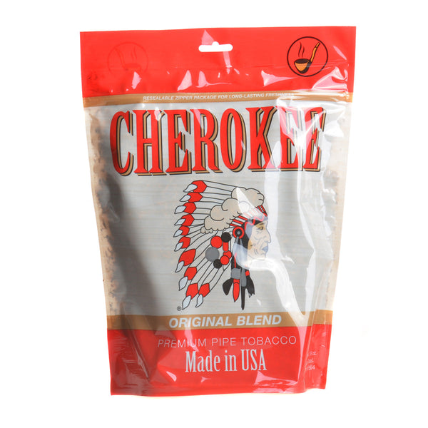 Close up of Cherokee Original Pipe Tobacco Ribbon Cut Blend showing Green River and Cavendish leaves