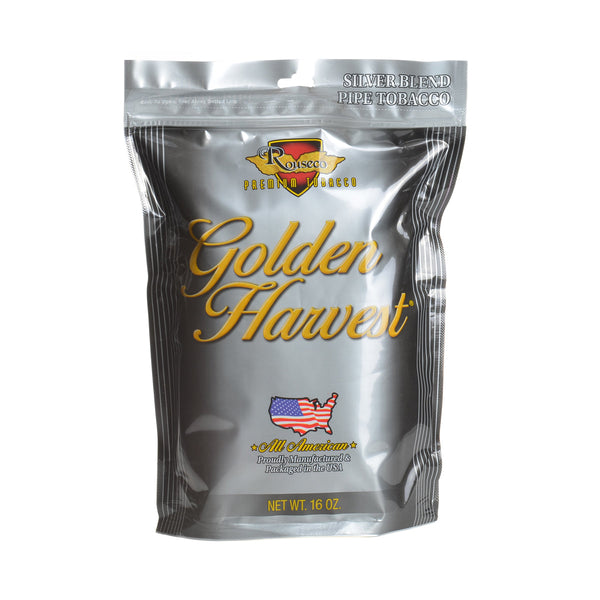 Golden Harvest Silver Blend Pipe Tobacco 16 oz Resealable Bag Front View