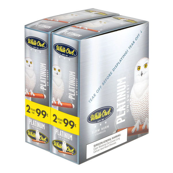 White Owl Platinum Cigarillos 30 Packs of 2 Bulk Display Box