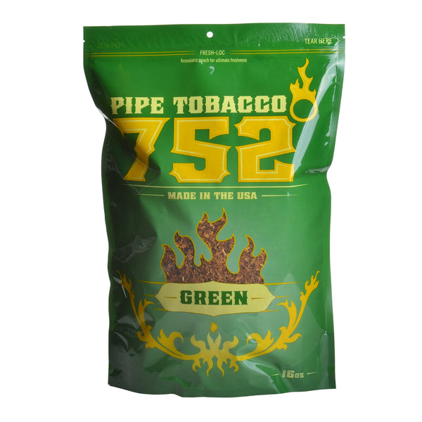 752 Green Pipe Tobacco 16oz Resealable Bag - Premium Menthol Virginia and Burley Blend