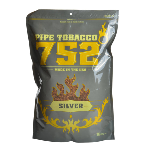 752 Silver Pipe Tobacco 16 oz Bag - Ultra Mild American Blend Front View