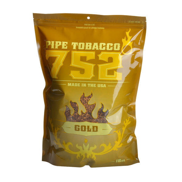752 Gold Pipe Tobacco 16 oz (1lb) Resealable Bag - Mellow Light Blend