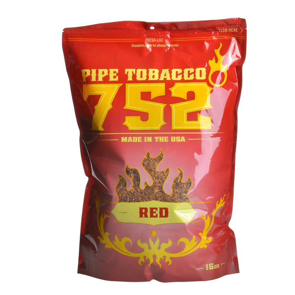 752 Red Pipe Tobacco 16oz (1lb) Resealable Bag - Full Flavor Virginia & Burley Blend