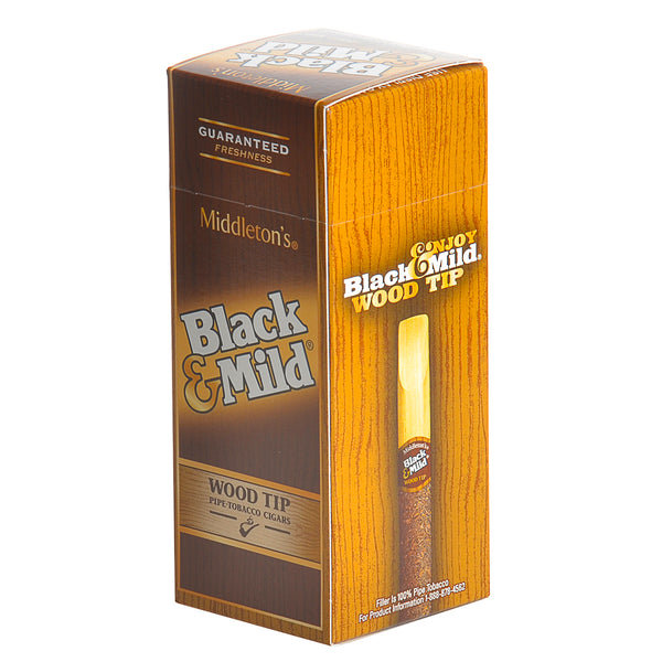 Black & Mild Wood Tip Cigars 25 Count Box and Individual 5-Pack Comparison