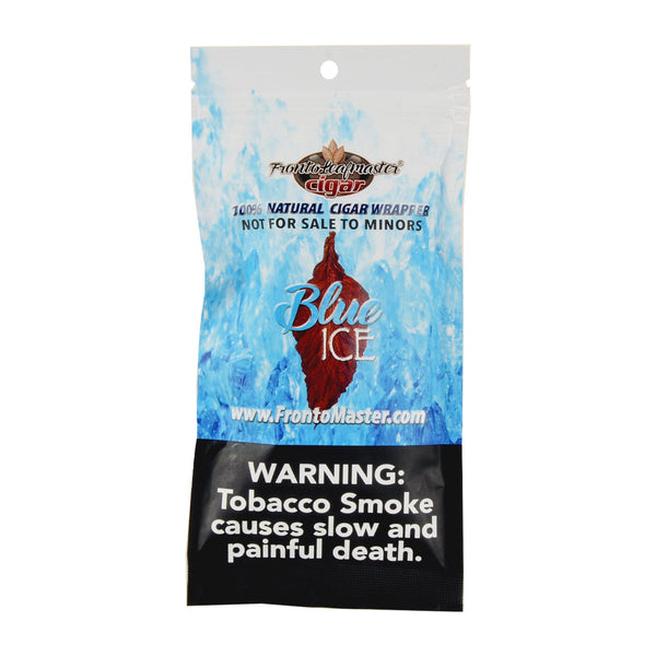 Fronto Leaf Master Blue Ice 1pk natural dark air-cured tobacco leaf in blue resealable pouch