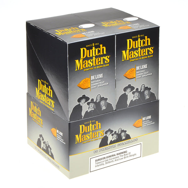 Dutch Masters De Luxe Cigarillos 20 Pouches of 3 Bulk Box - 60 Natural Leaf Mild Cigars