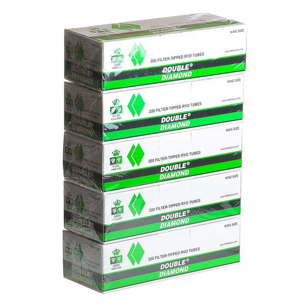 Double Diamond Menthol Filter Tubes King Size 5 Cartons Bulk Pack 1000 Count